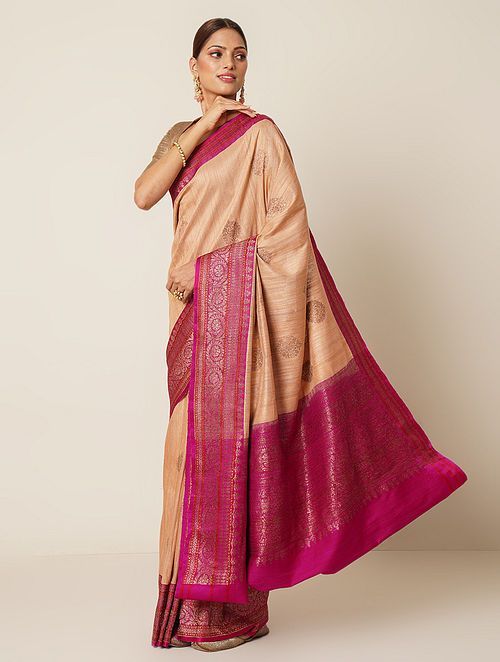 Black Tussar Silk Banarasi Saree